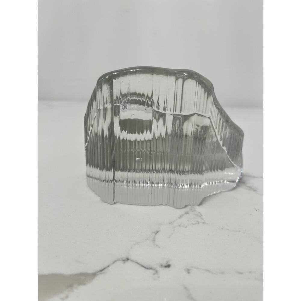 Vintage Glass Iceberg Paperweight Finland 5 x 4"